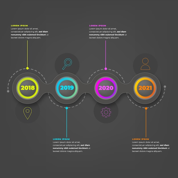 Vorlage farbverlauf timeline infografik
