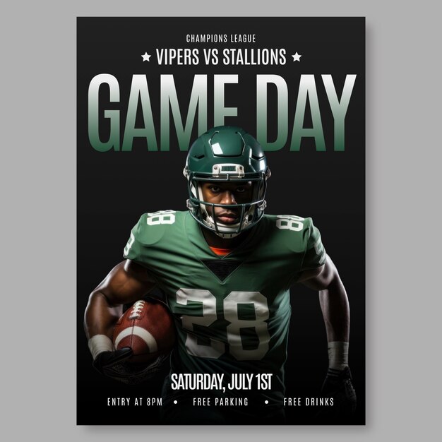Vorlage für American Football-Poster-Design