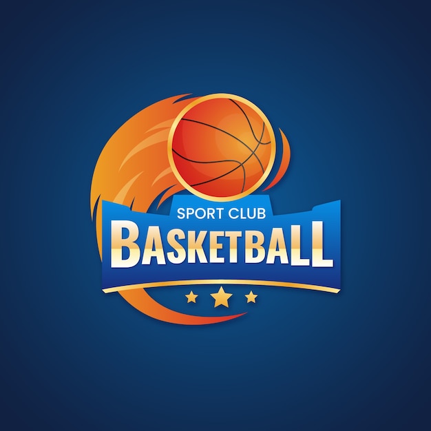 Vorlage für das Basketball-Logo mit Farbverlauf