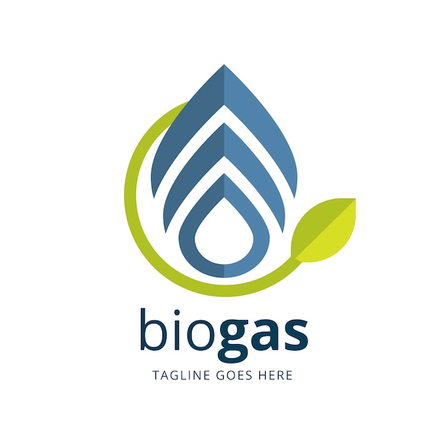 Kostenloser Vektor vorlage für das biogas-logo der industrie