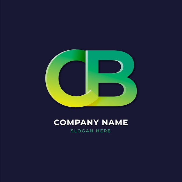 Kostenloser Vektor vorlage für das cb-monogramm-logo