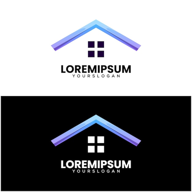 Kostenloser Vektor vorlage für das design des logos mit farbverlauf für zuhause