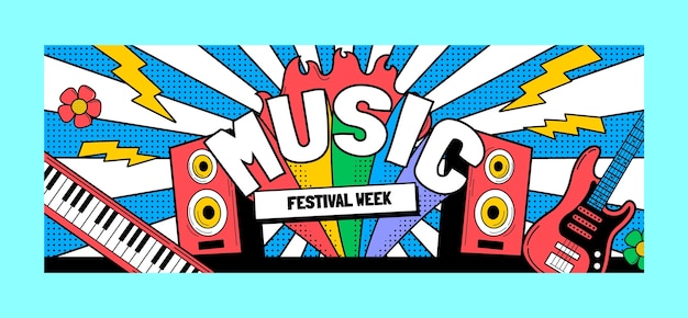 Vorlage für das facebook-cover eines musikfestivals