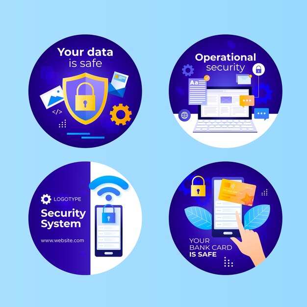 Vorlage für Datenschutz-Badges mit Farbverlauf