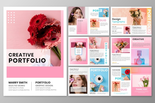 Vorlage für ein Interview-Portfolio mit Farbverlauf