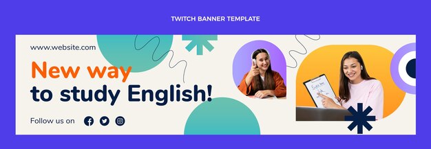 Vorlage für Englischunterricht mit Farbverlauf