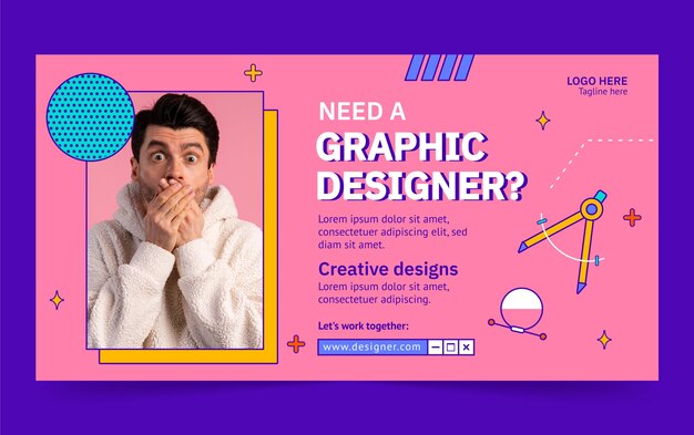 Vorlage für Grafikdesigner im flachen Design
