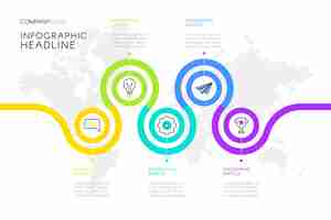 Kostenloser Vektor vorlage für infografiken mit schritten