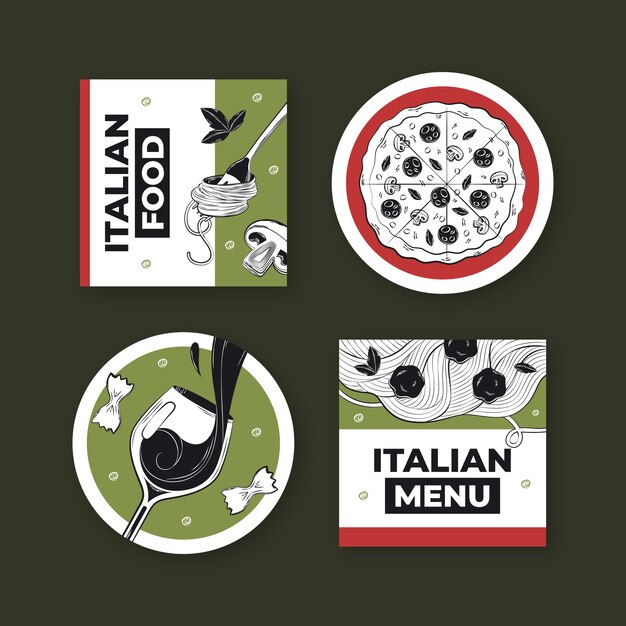 Vorlage für italienische Restaurantetiketten