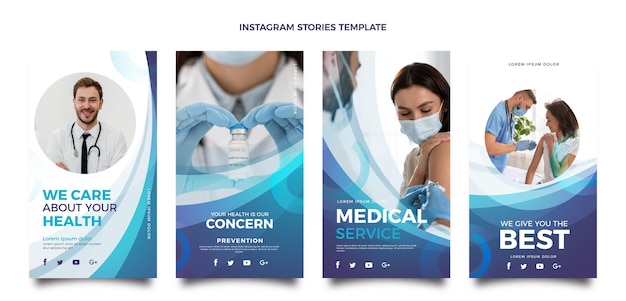 Vorlage für medizinische Instagram-Geschichten mit Farbverlauf