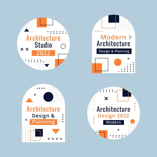 Vorlage für minimale Architekturprojektetiketten