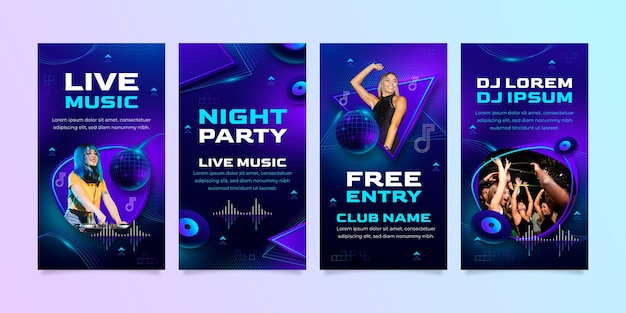 Vorlage für Nachtparty-Instagram-Geschichten