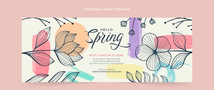 Kostenlose Vektor vorlage für social-media-cover im aquarell-frühling