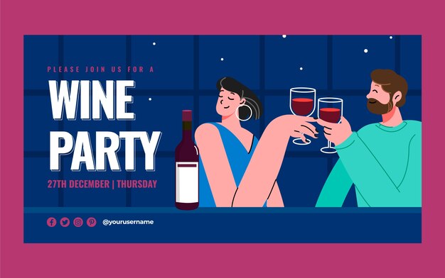 Vorlage für Weinparty-Facebook-Beiträge