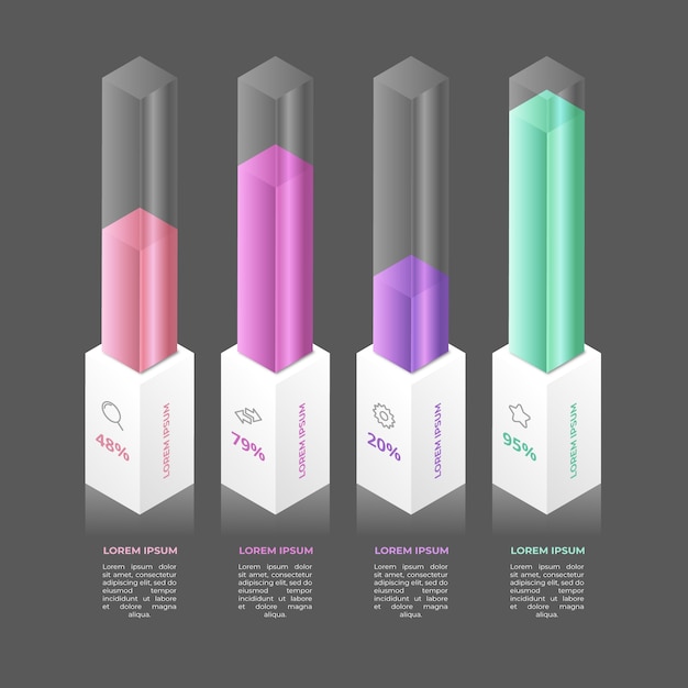 Vorlage infografik 3d bars