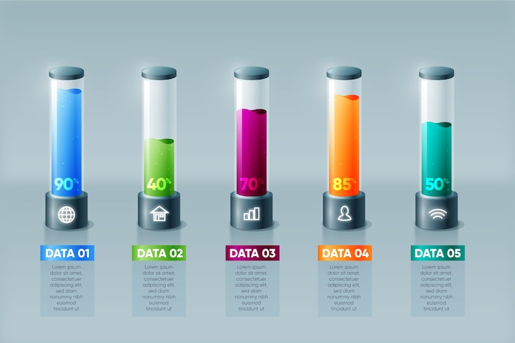Kostenlose Vektor vorlage infografik 3d bars