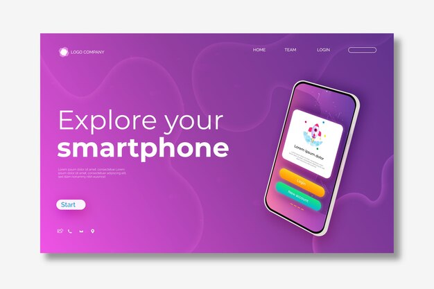 Vorlagen-Landingpage mit Smartphone