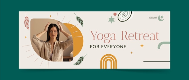 Kostenloser Vektor vorlagendesign für yoga-retreats