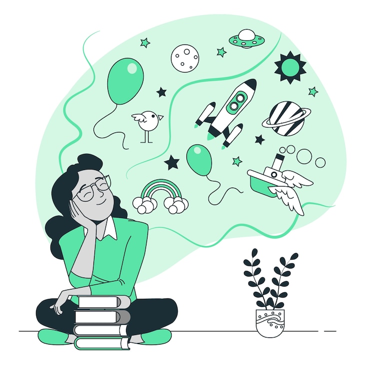 Kostenlose Vektor vorstellungskonzept illustration