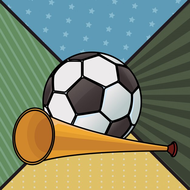 Premium Vektor Vuvuzela Trompete Und Fussball