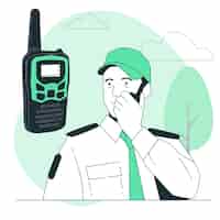 Kostenloser Vektor walkie-talkie-konzeptillustration