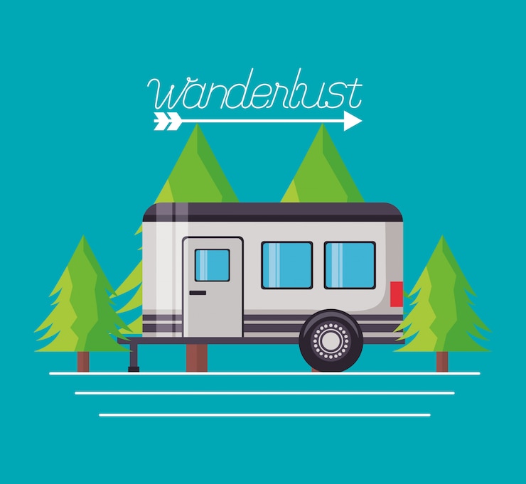 Kostenlose Vektor wanderlust erforschen landschaft