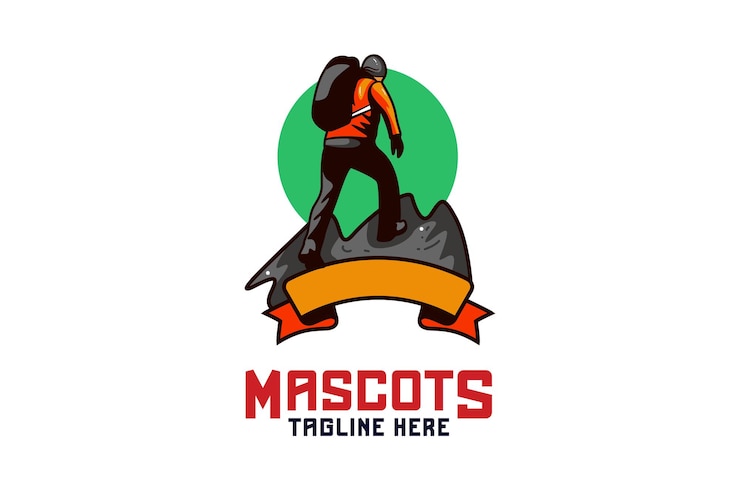 Kostenlose Vektor wandern maskottchen logo