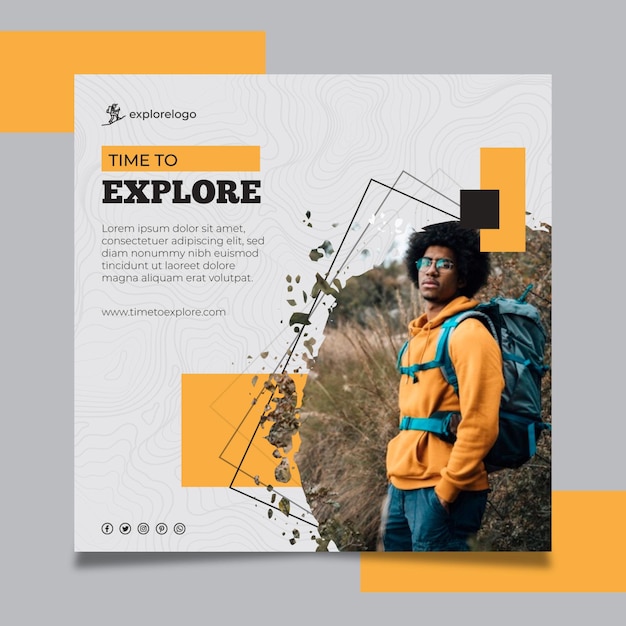 Wanderquadrat Flyer Vorlage