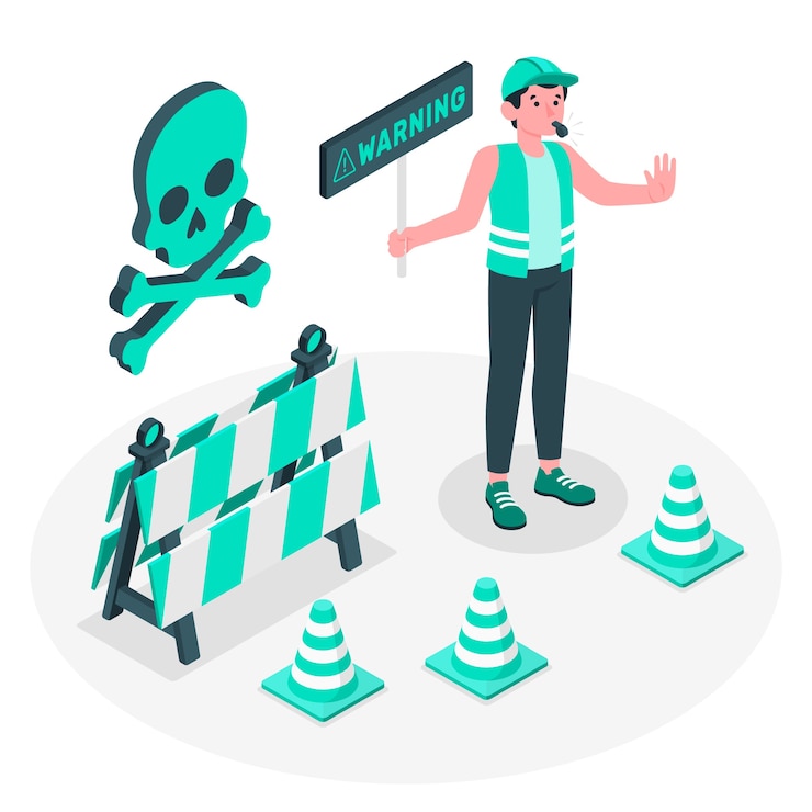 Kostenlose Vektor warnung konzeptillustration