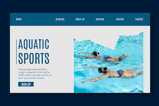 Wassersport landing page vorlage