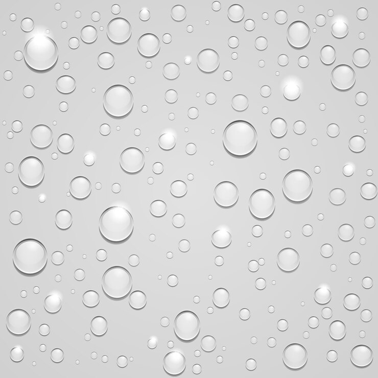 Kostenlose Vektor wassertropfen auf grauer oberfläche