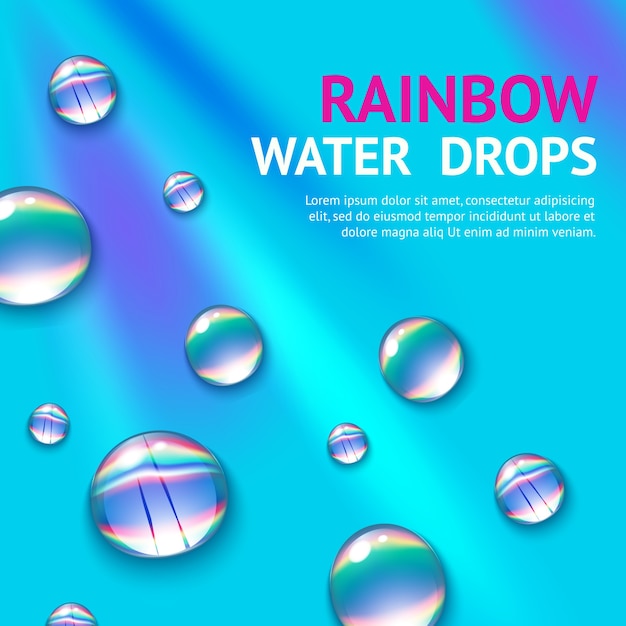 Wassertropfen mit regenbogen