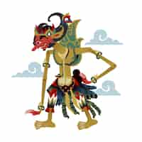 Kostenloser Vektor wayang kulit charakter