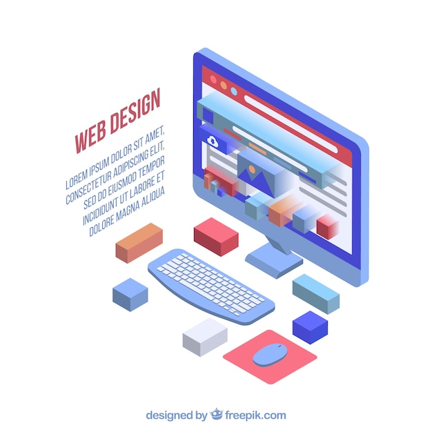 Web-Design-Konzept mit flachem Design