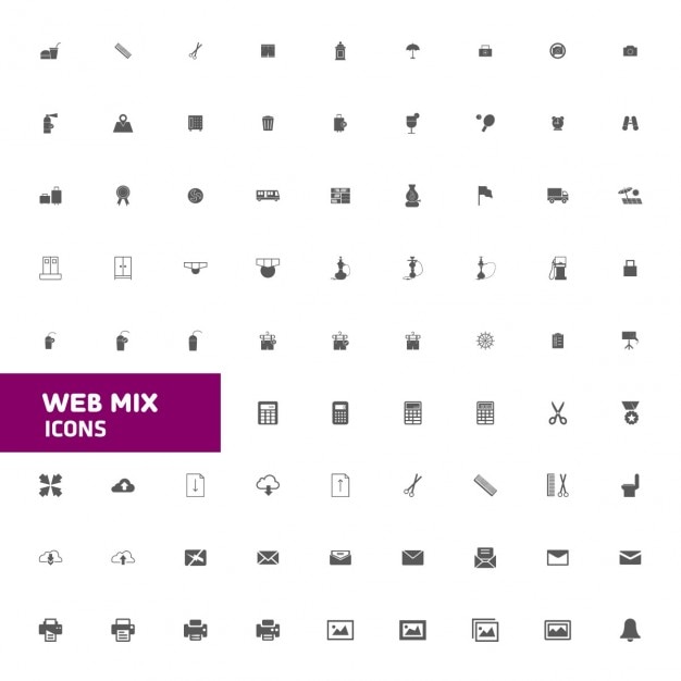 Kostenloser Vektor web-mix icon-set