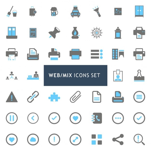 Kostenloser Vektor web mix icon set