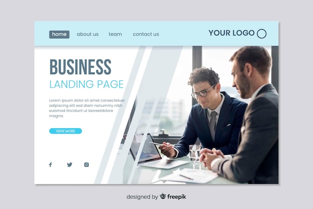 Kostenloser Vektor web template für business landing page