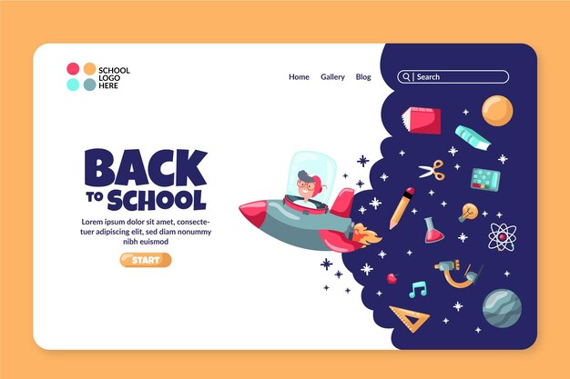 Web-Vorlage für die Zielseite der Schule