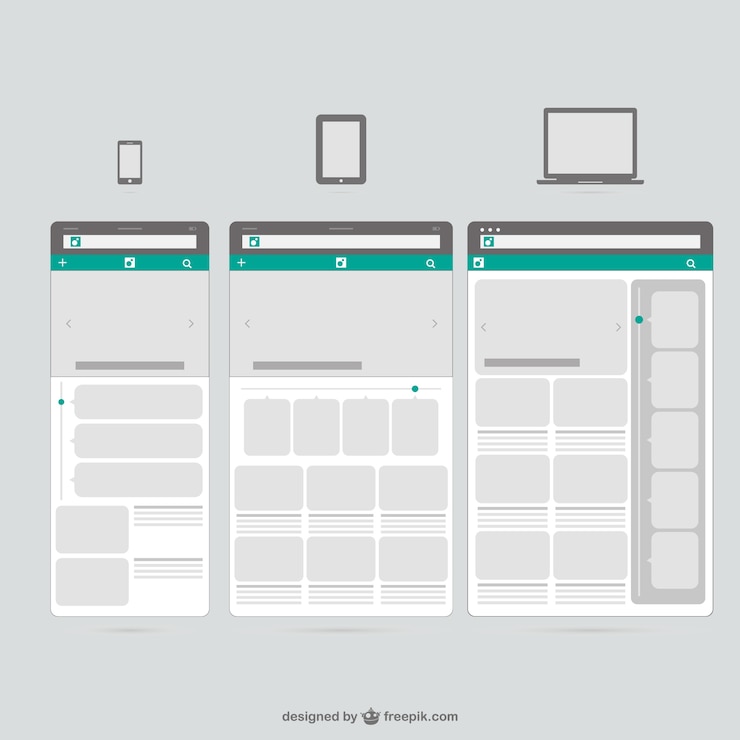 Kostenlose Vektor web-vorlagen mobile geräte