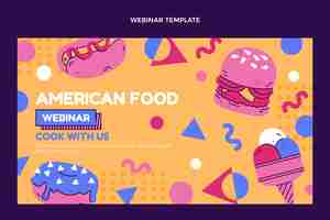 Kostenloser Vektor webinar für amerikanisches essen im flachen design