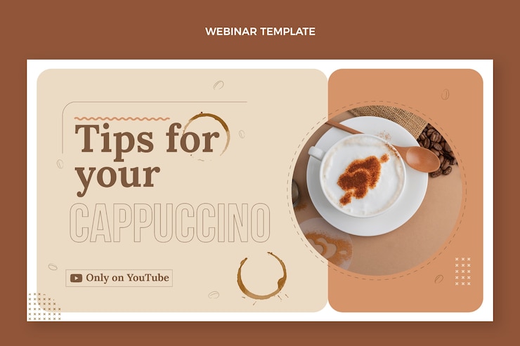 Kostenlose Vektor webinar für minimales café im flachen design