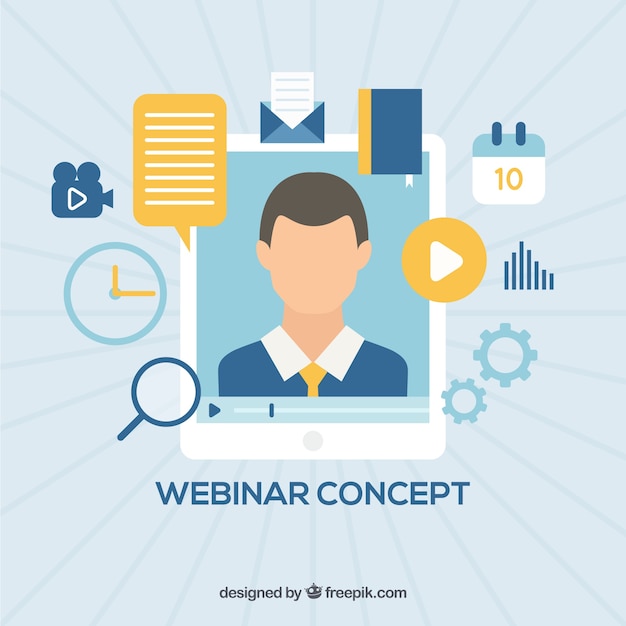 Webinar hintergrund in flachen stil