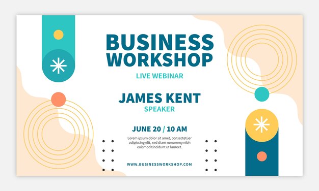 Webinar-Vorlage für Business-Workshops im flachen Design