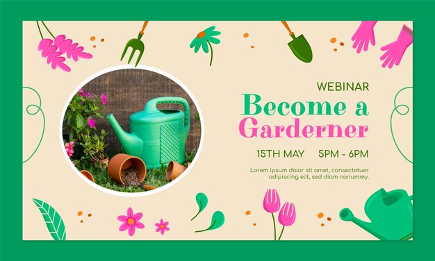 Webinar-Vorlage für Gartenarbeit und Anbau
