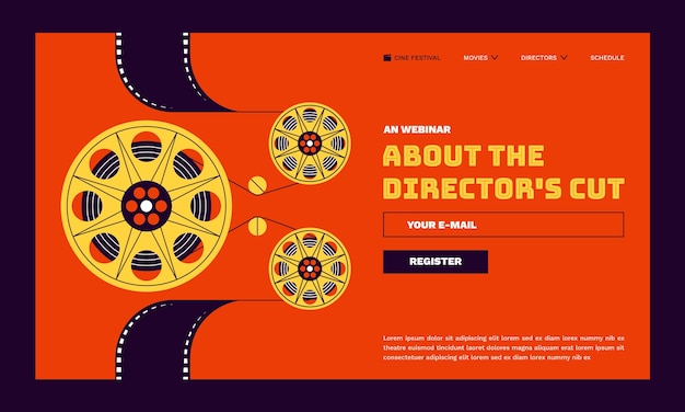 Kostenloser Vektor webinar zum flat-design-kinofestival