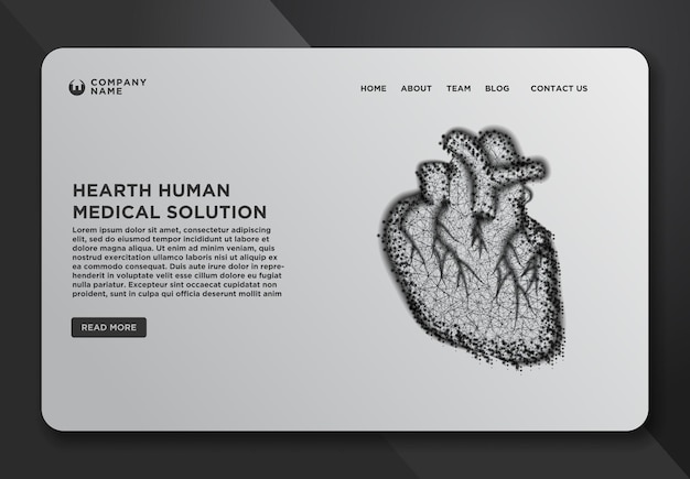 Kostenloser Vektor webseiten-design-vorlagen-sammlung von hearth human anatomy abstract wireframe aus punkt- und liniendesign