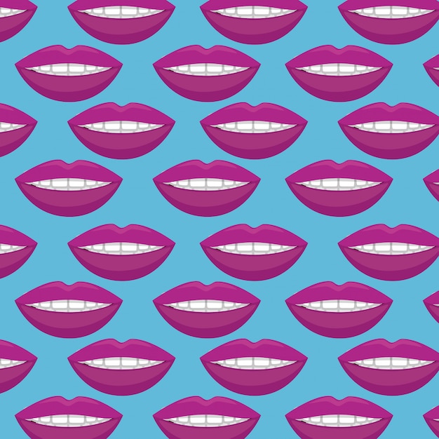 Kostenloser Vektor weibliche lippen muster hintergrund
