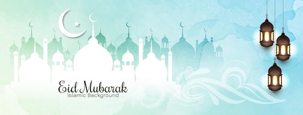 Weiche farbe eid mubarak islamisches banner