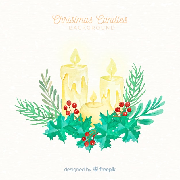 Weihnachten Aquarell Kerze Hintergrund
