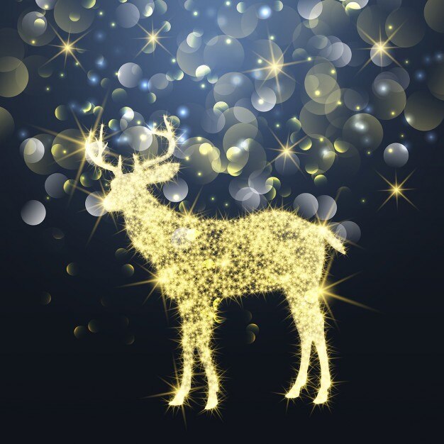 Weihnachten Hintergrund mit Glitzereffekt Hirsch